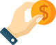 Logo du Prix avec une main et une pièce de monnaie